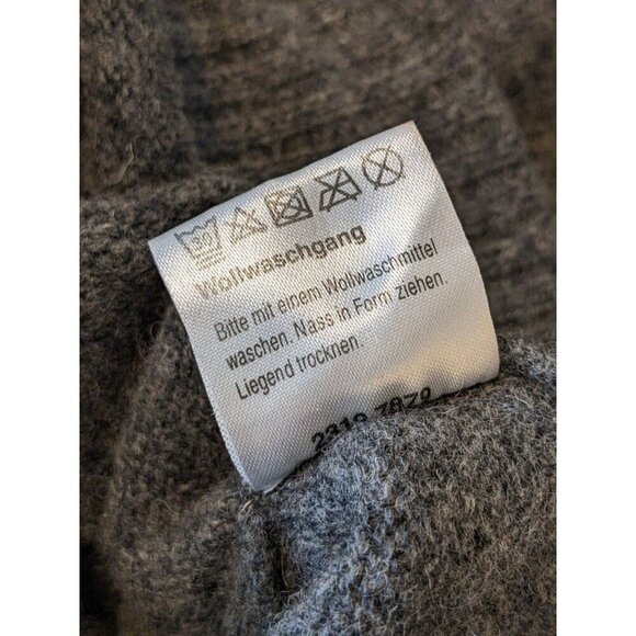 Mens Lambswool Sweater US Large Euro Size 52 Gray Button Mock Neck Royal Class - Picture 6 of 6